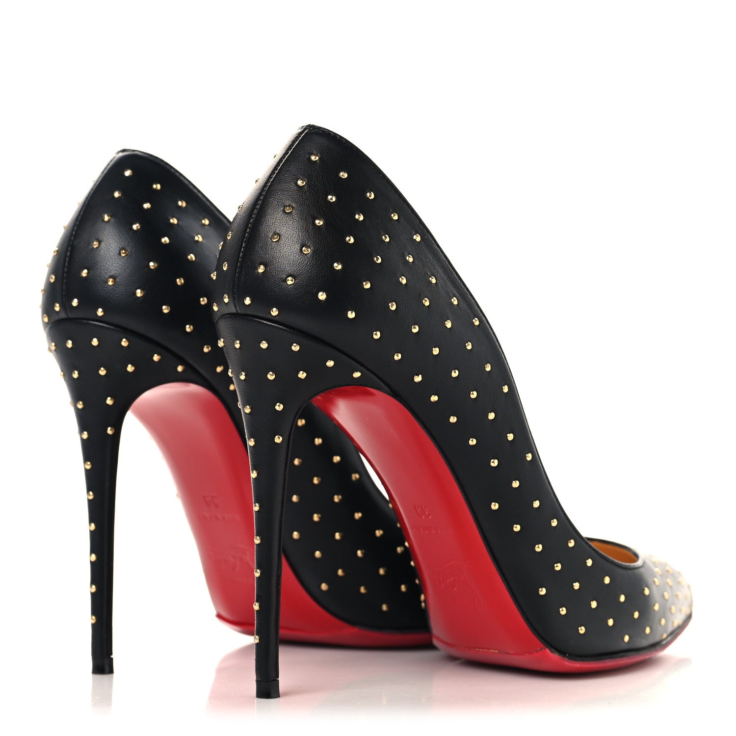 Christian Louboutin Nappa Pigalle Follies Plume 100 Pumps 39 Black Antique Gold 5 of 8