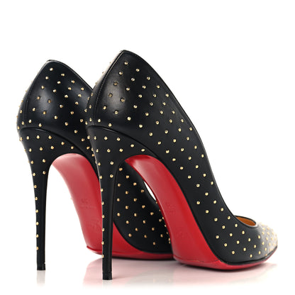 Christian Louboutin Nappa Pigalle Follies Plume 100 Pumps 39 Black Antique Gold 5 of 8