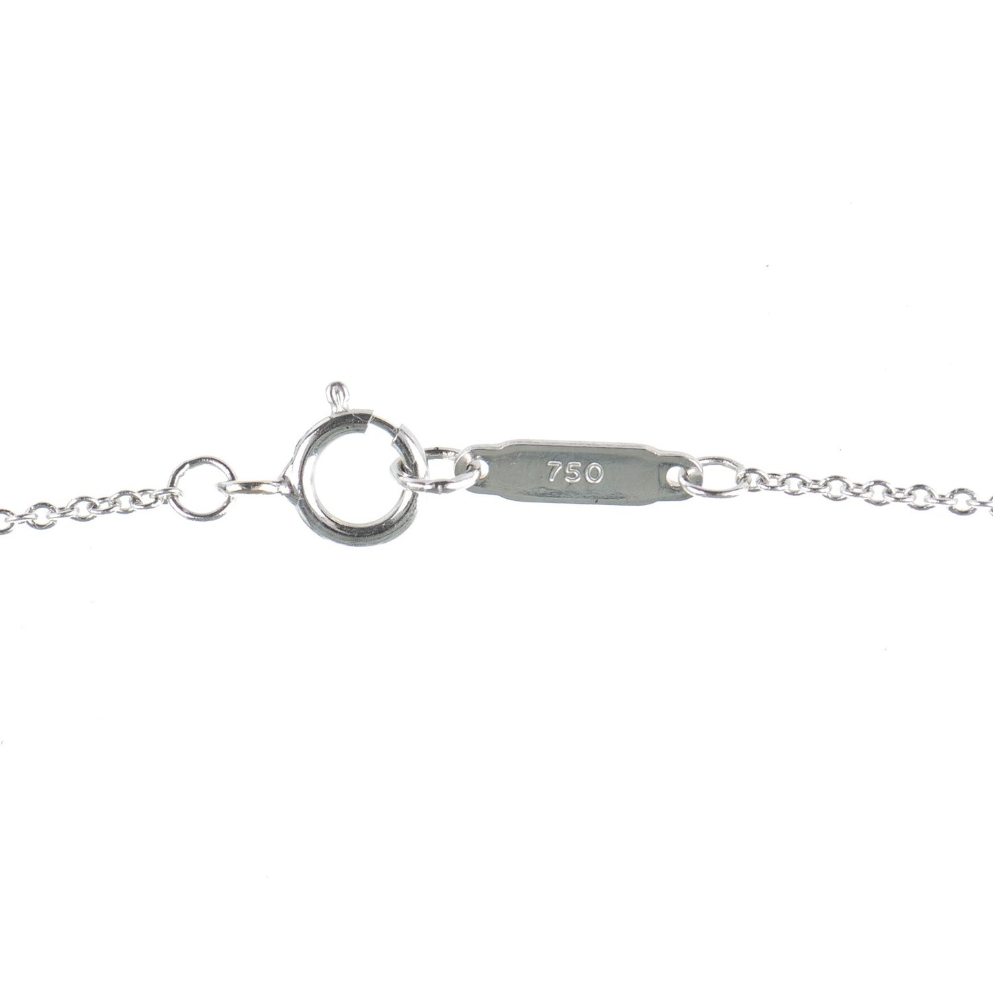 18K White Gold Diamond Mini Metro Horseshoe Pendant Necklace