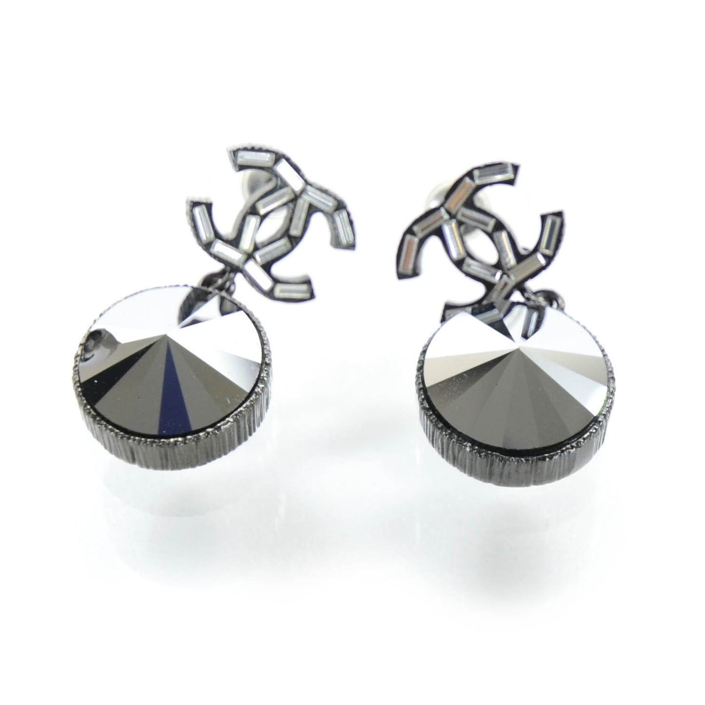 Crystal Baguette CC Dangle Earrings