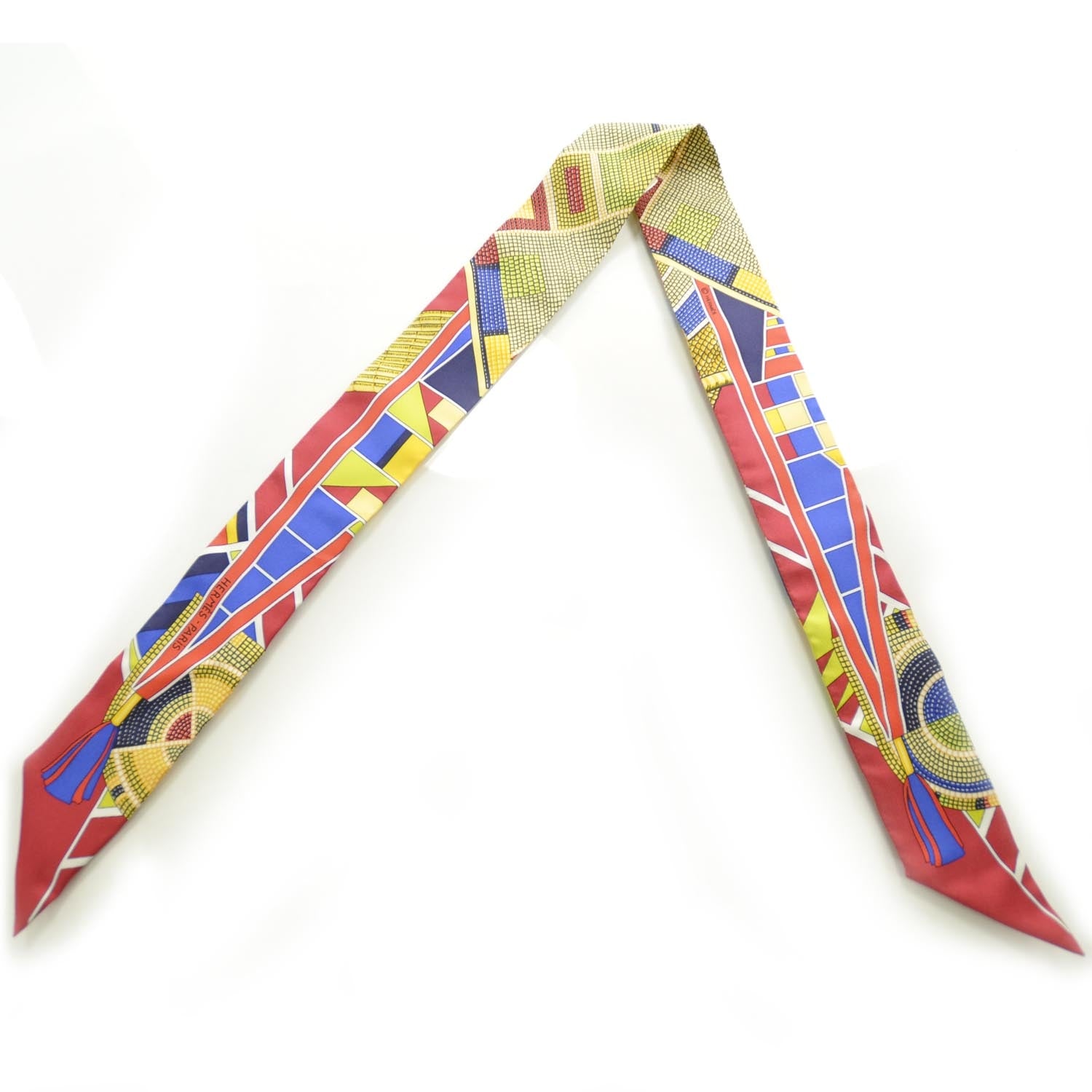Hermes Silk L'Art Indien Des Plaines Twilly 1 of 6