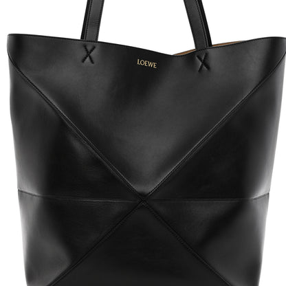 Loewe Shiny Calfskin Large Puzzle Fold Tote Black 6 of 8