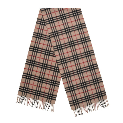 Burberry Cashmere House Check Fringe Scarf Camel 1 of 4