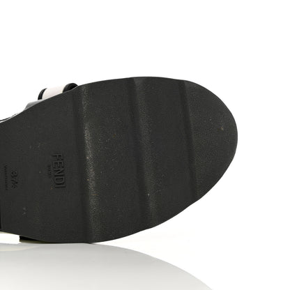 Fendi Stretch Yarn FF Stiff Band Rockoko Sneakers 37.5 Black White Tobacco 18 of 19