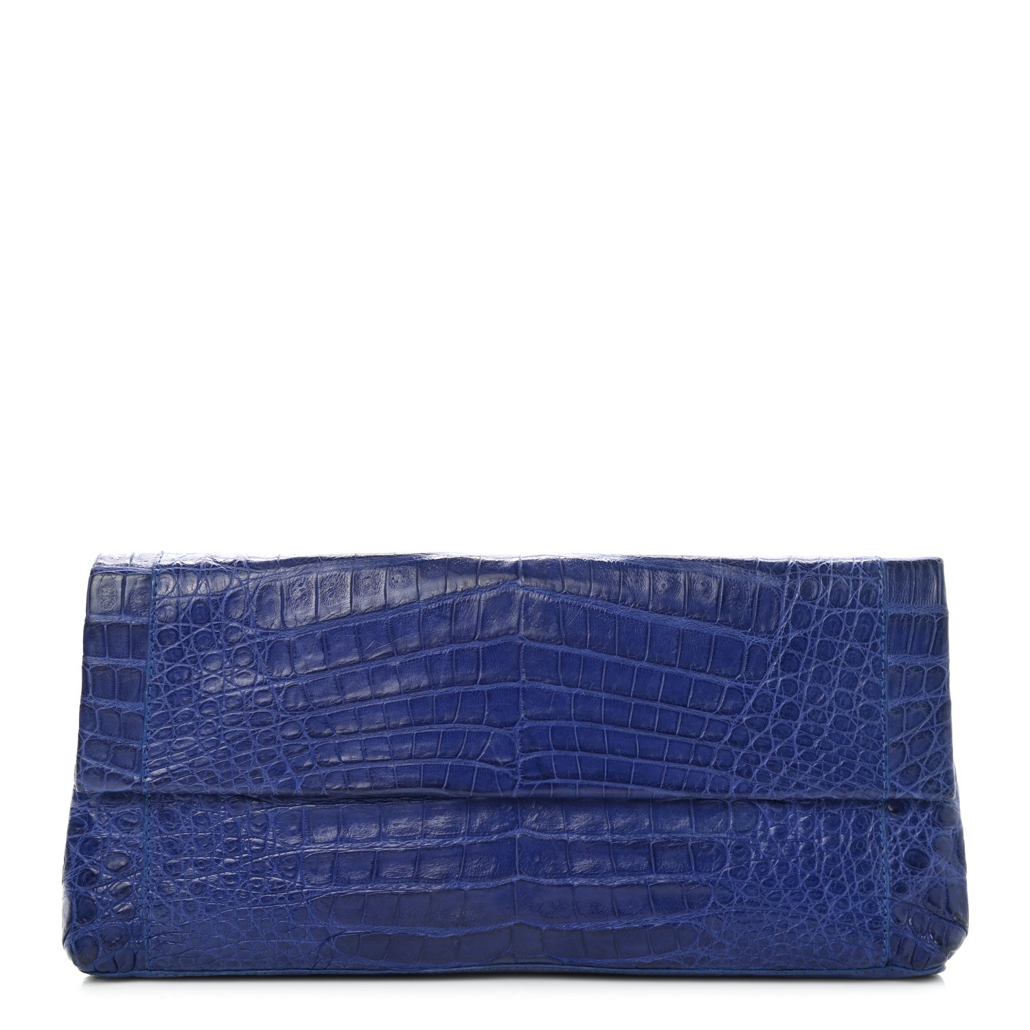 Nancy Gonzalez Crocodile Foldover Clutch Cobalt 1 of 10