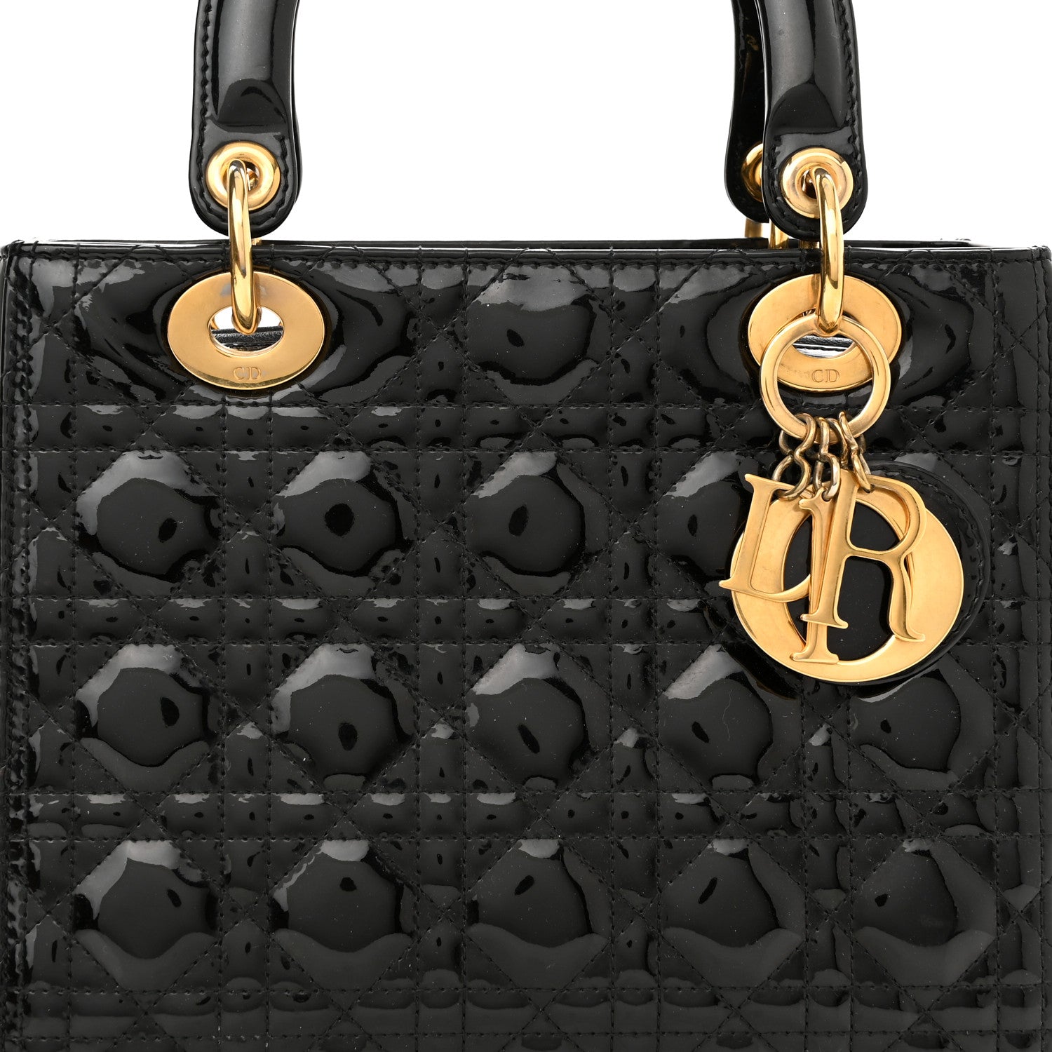 Christian Dior Patent Cannage Medium Lady Dior Black 8 of 10