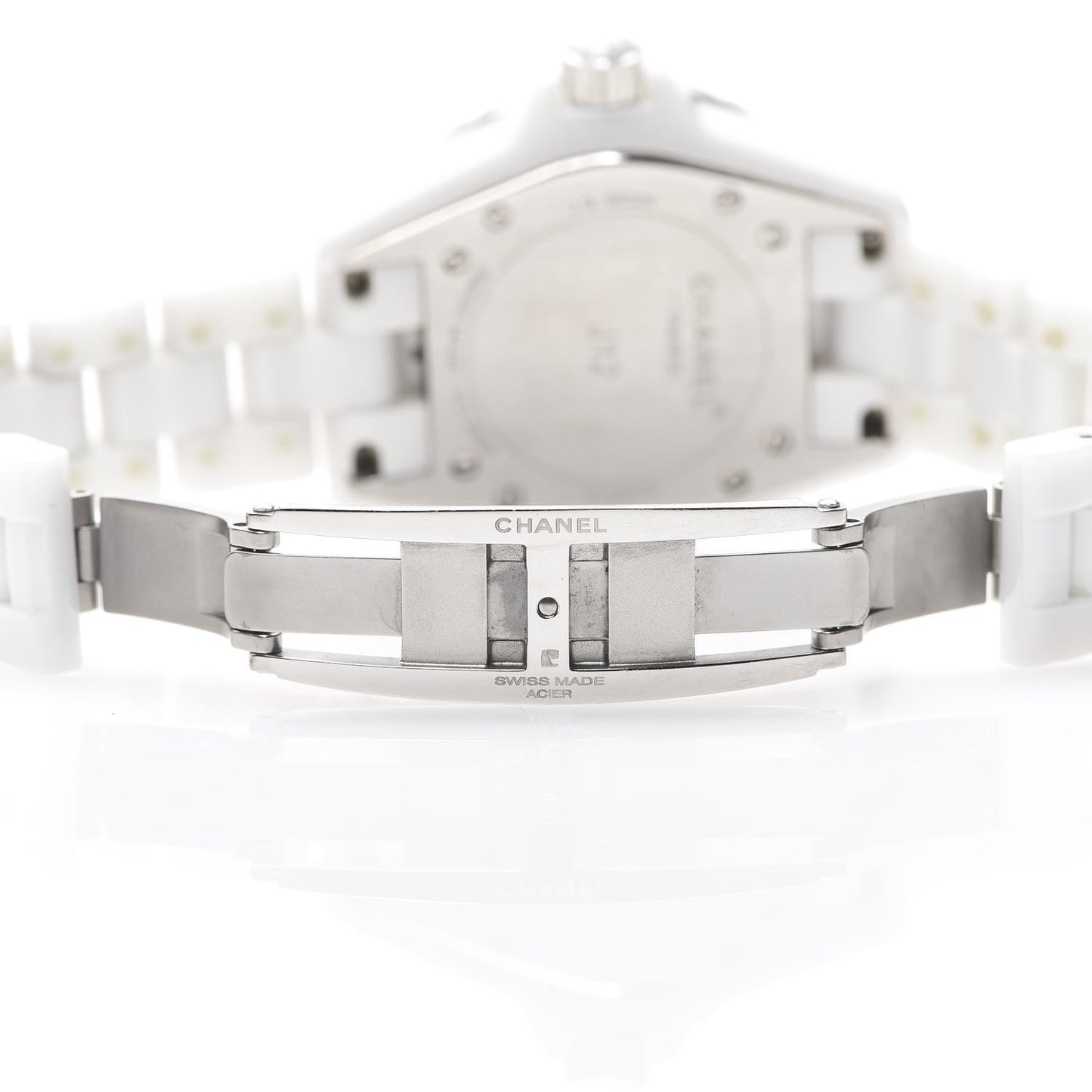 Stainless Steel Ceramic Diamond 33mm J12 Quartz Watch White