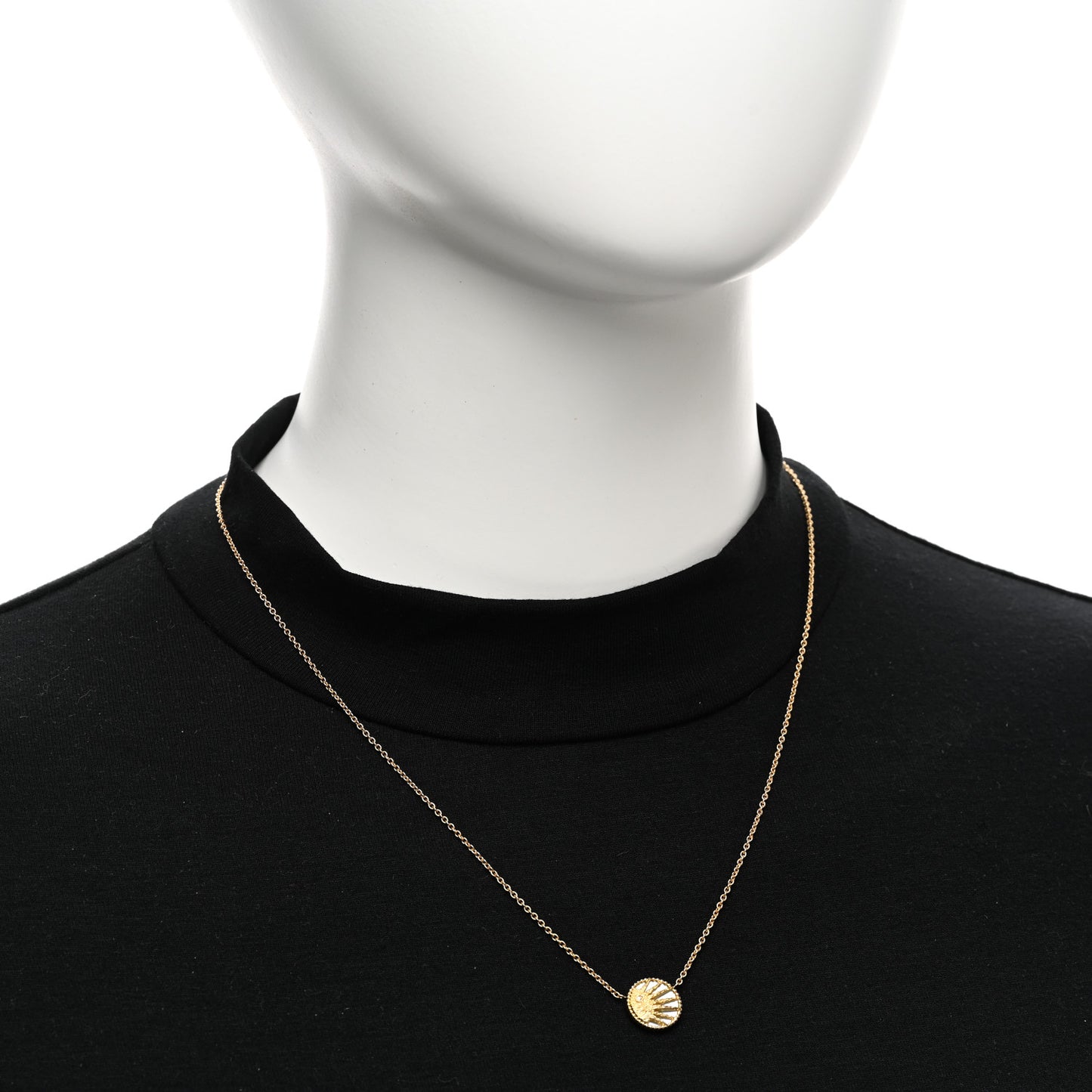 18K Yellow Gold Diamond Black Onyx Mother of Pearl Rose Celeste Pendant Necklace