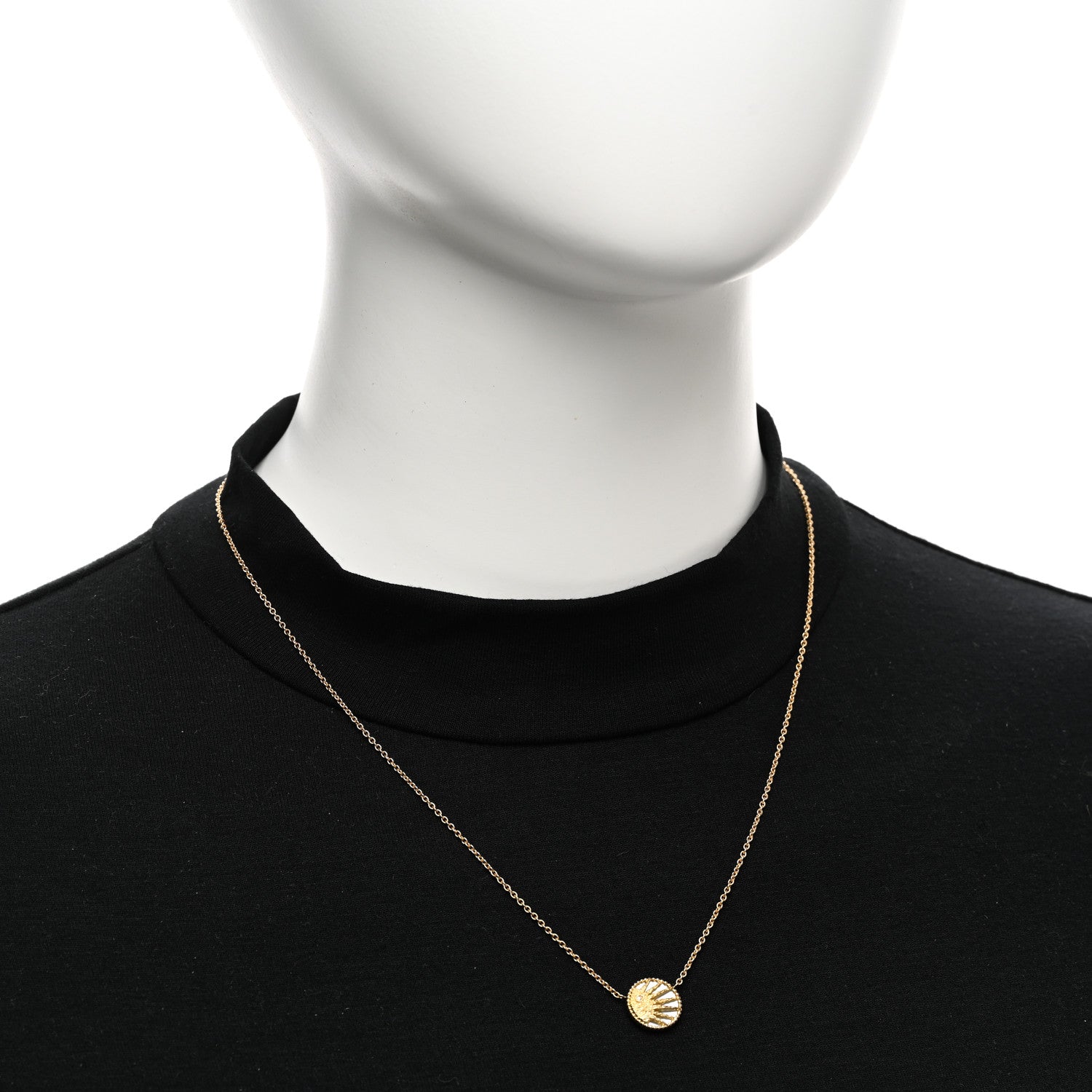 Christian Dior 18K Yellow Gold Diamond Black Onyx Mother of Pearl Rose Celeste Pendant Necklace 2 of 6