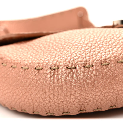 Fendi Metallic Calfskin Romano Selleria Flap Bag Bronzo 9 of 12
