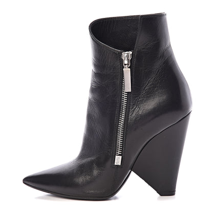 Saint Laurent Calfskin Niki 105 Wedge Booties 35.5 Black 1 of 13