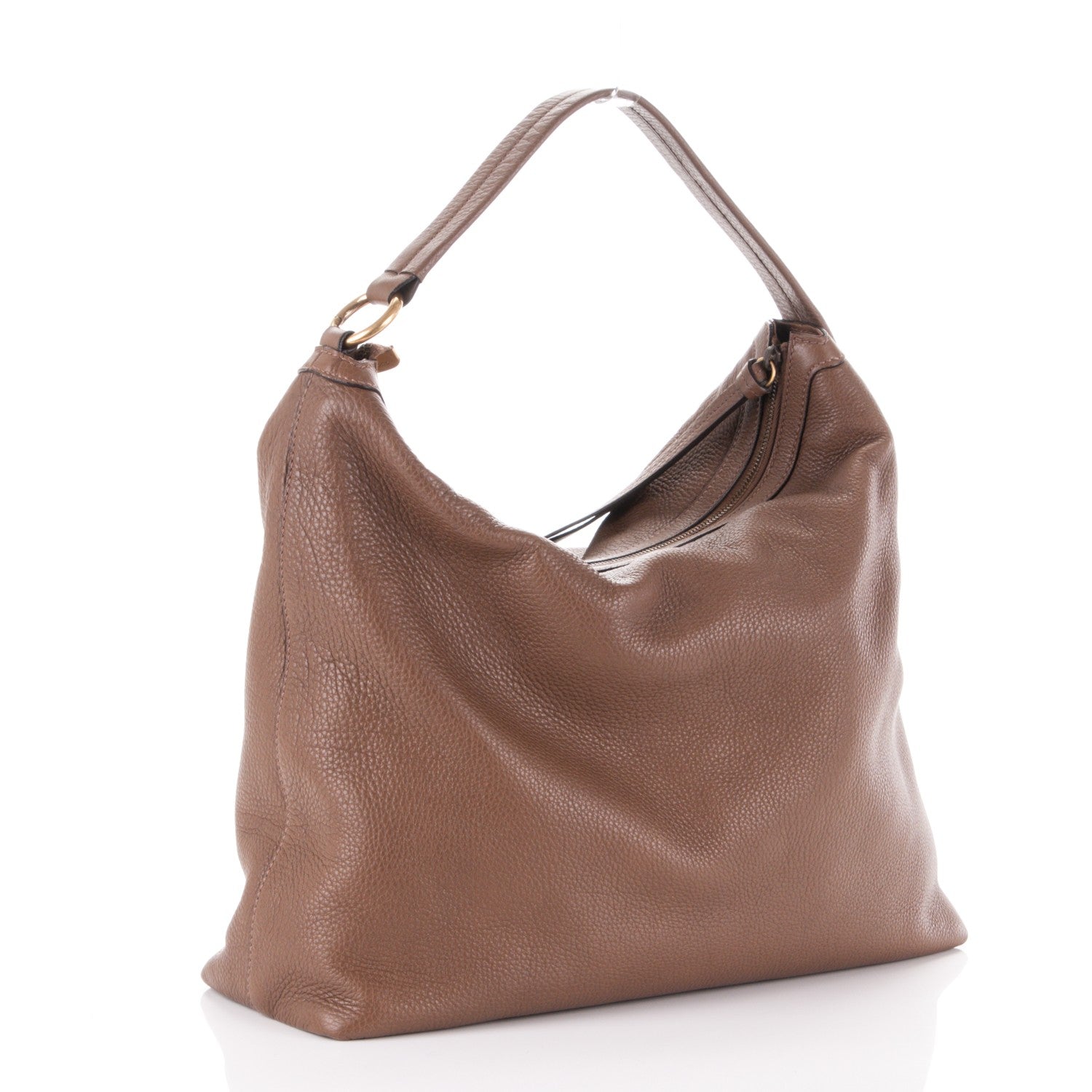Gucci Pebbled Calfskin Twill Hobo Brown 3 of 7