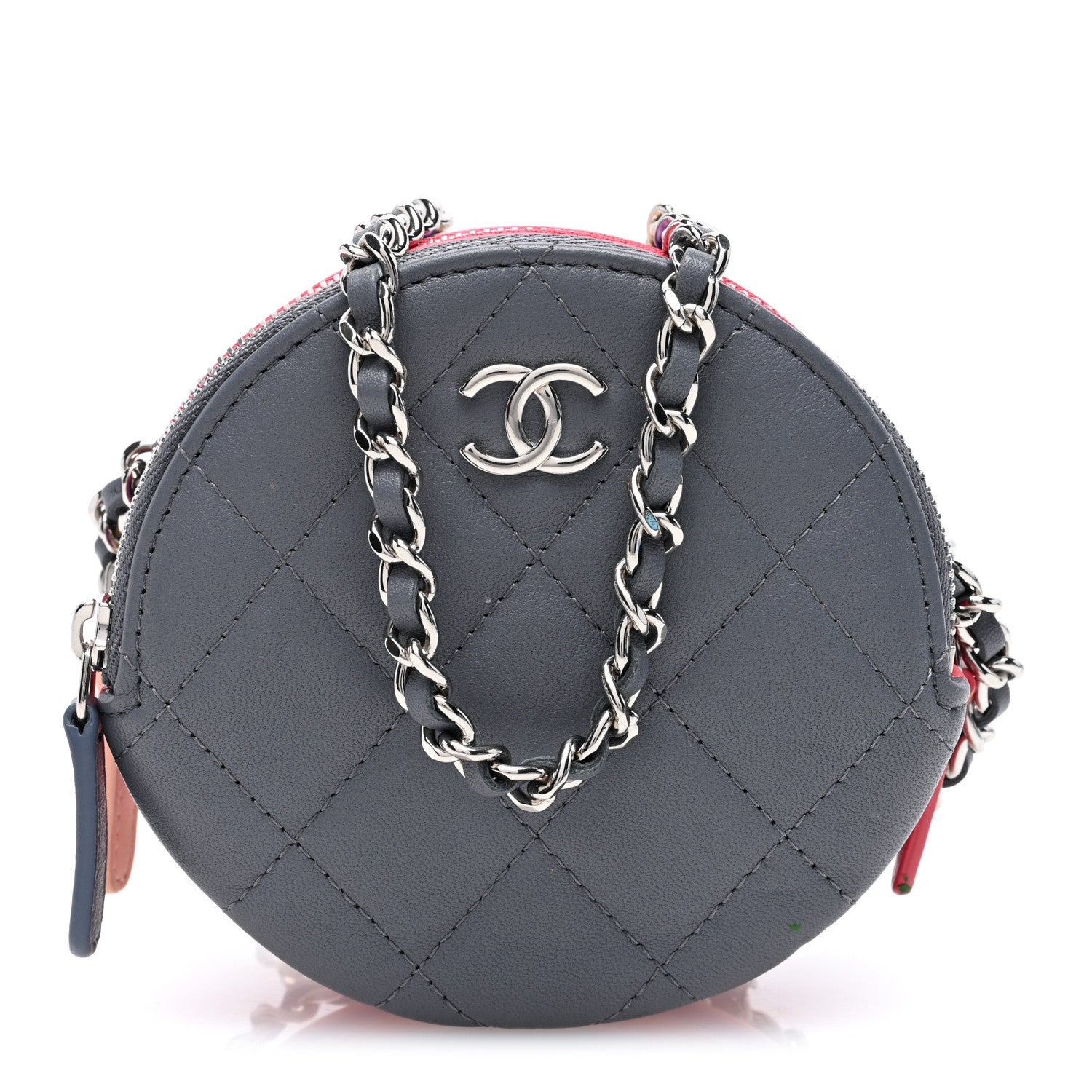 Chanel Lambskin Quilted Round Clutch With Chain Multicolor 1 of 13
