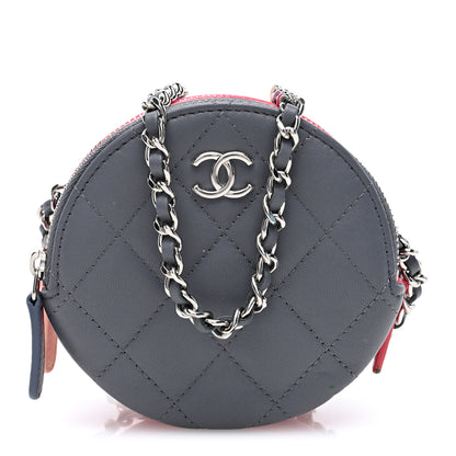 Chanel Lambskin Quilted Round Clutch With Chain Multicolor 1 of 13