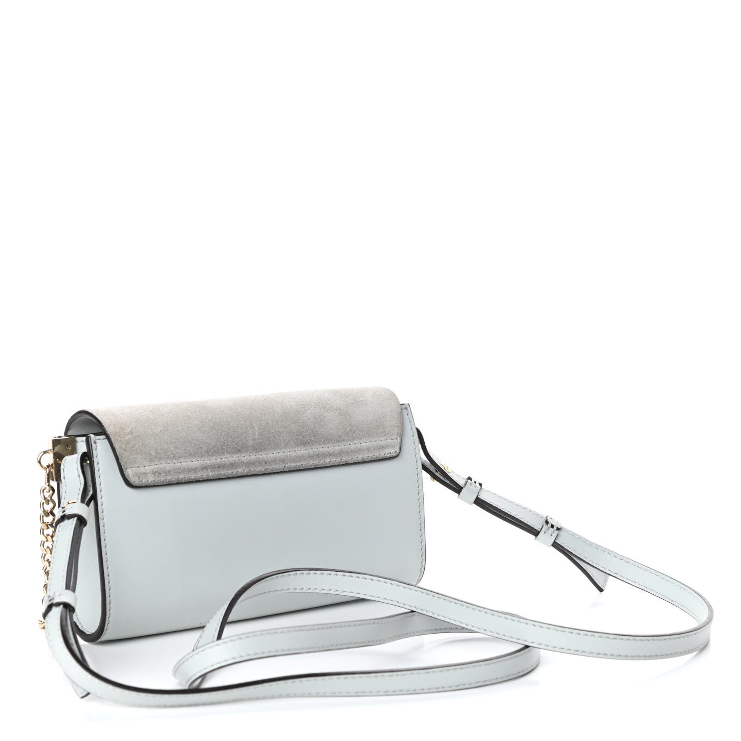Chloe Suede Calfskin Mini Faye Shoulder Bag Airy Grey 3 of 8