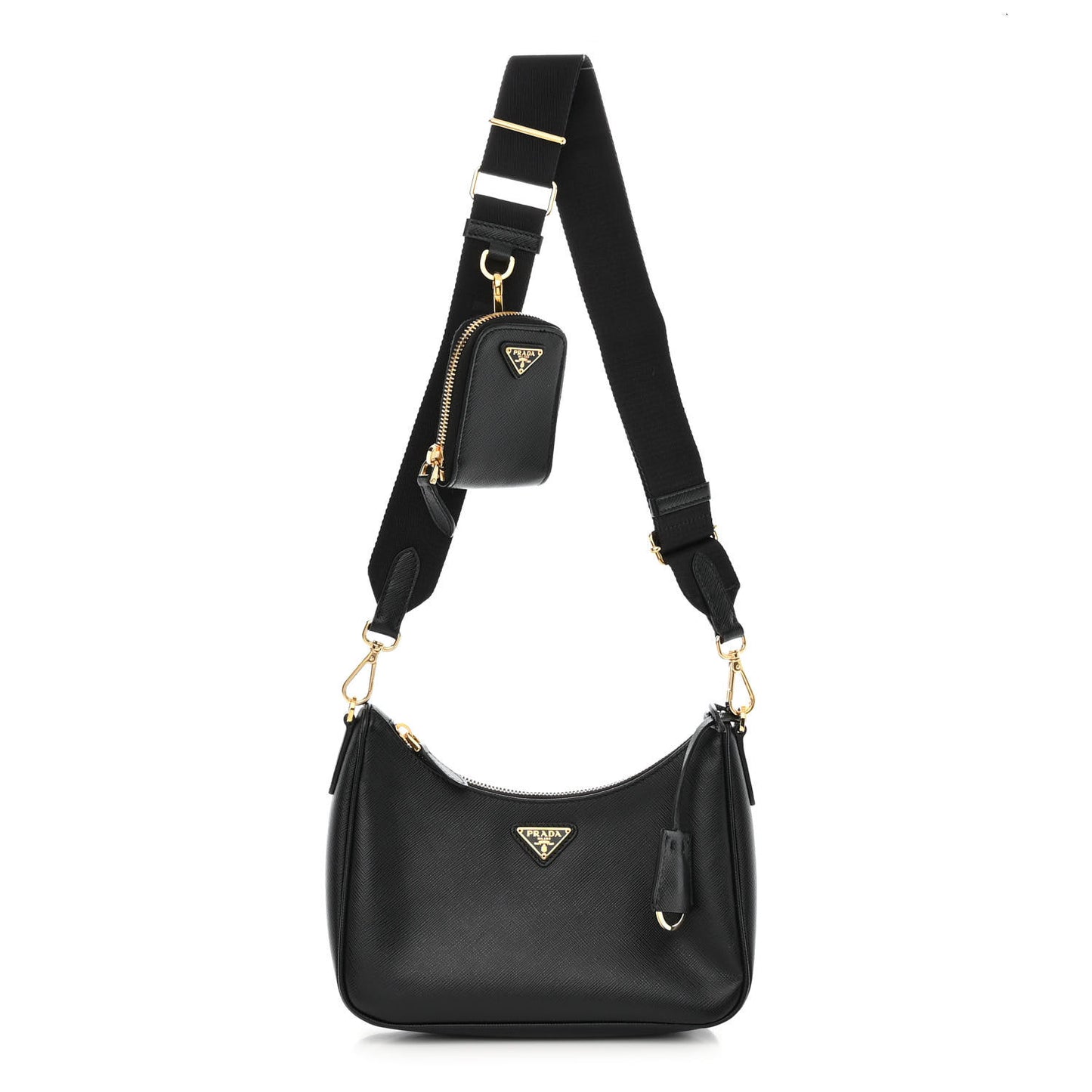 Saffiano Lux Re-Edition 2005 Shoulder Bag Black