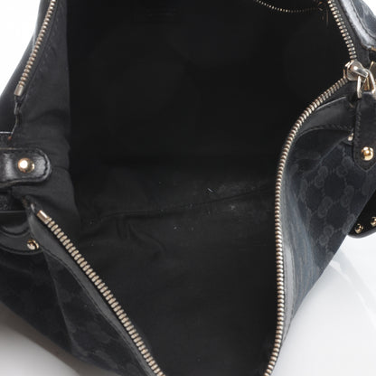 Gucci Monogram Pelham Studded Shoulder Bag Black 6 of 8