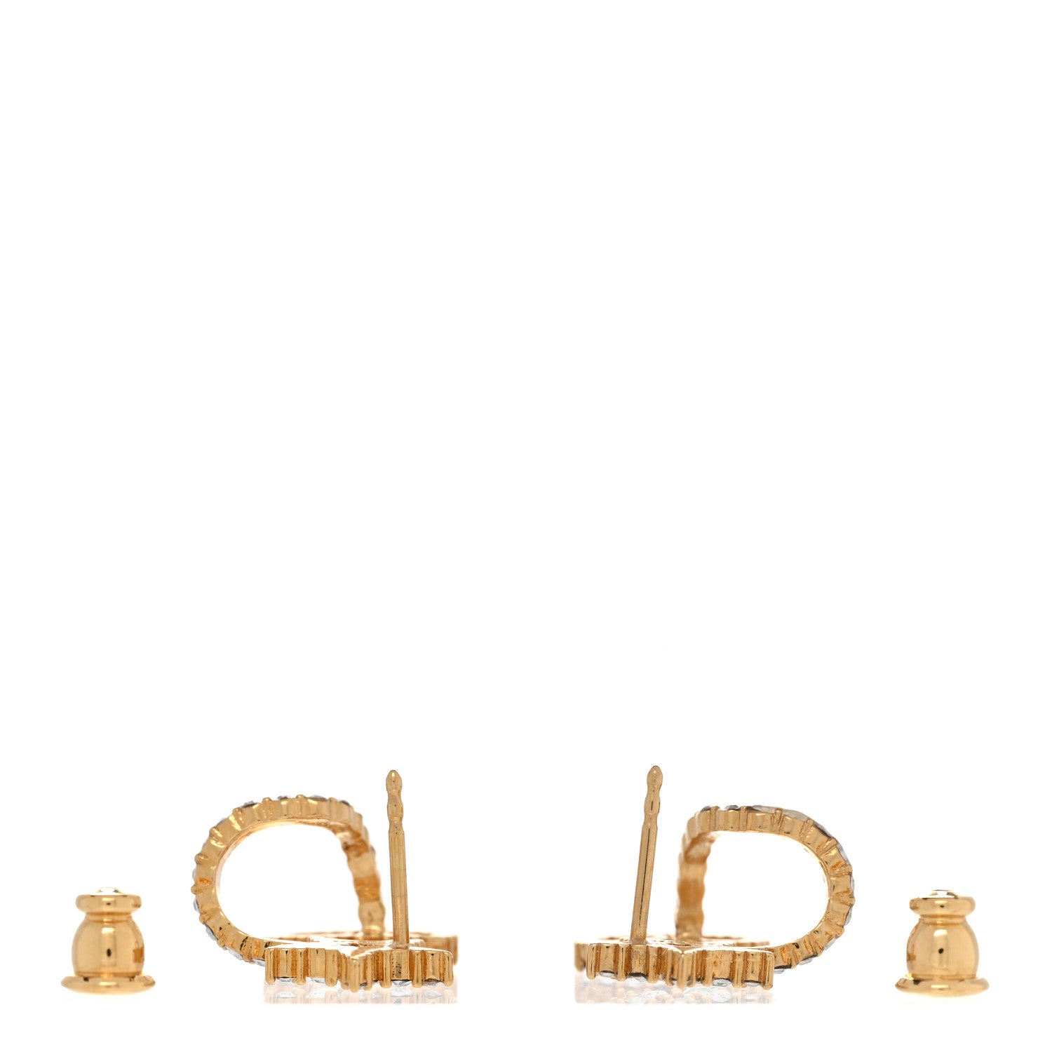 Christian Dior Crystal Clair D Lune Wrap Around Earrings Gold 3 of 5