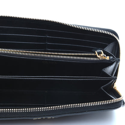 Prada Saffiano Metal Zip Around Wallet Black 5 of 9
