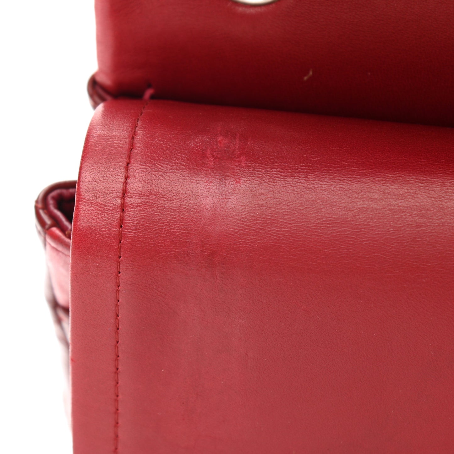 Patent Quilted Jumbo Double Flap Dark Red