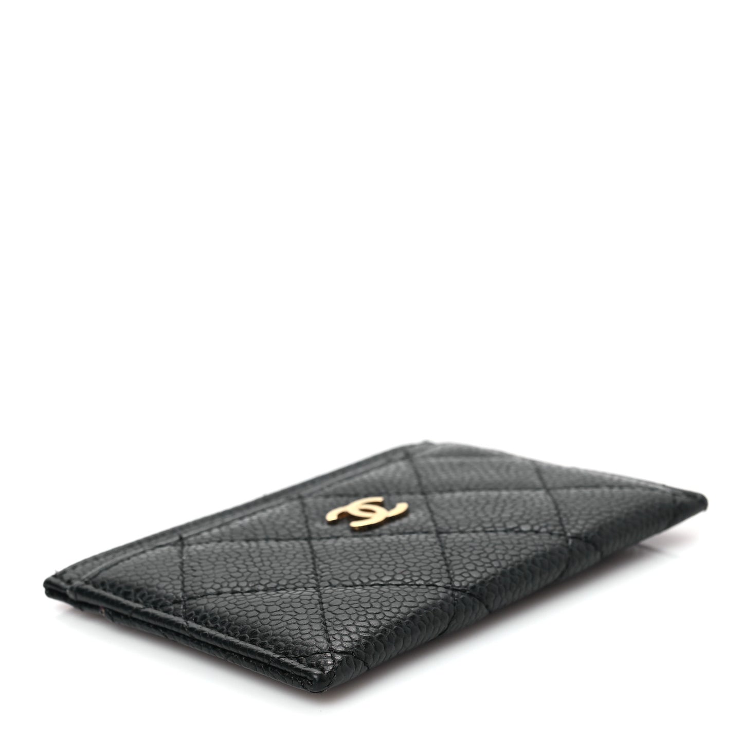 Caviar Quilted Card Holder Black