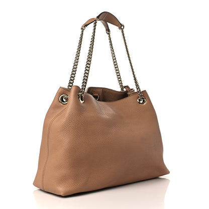 Gucci Pebbled Calfskin Medium Soho Chain Shoulder Bag Camelia 3 of 7