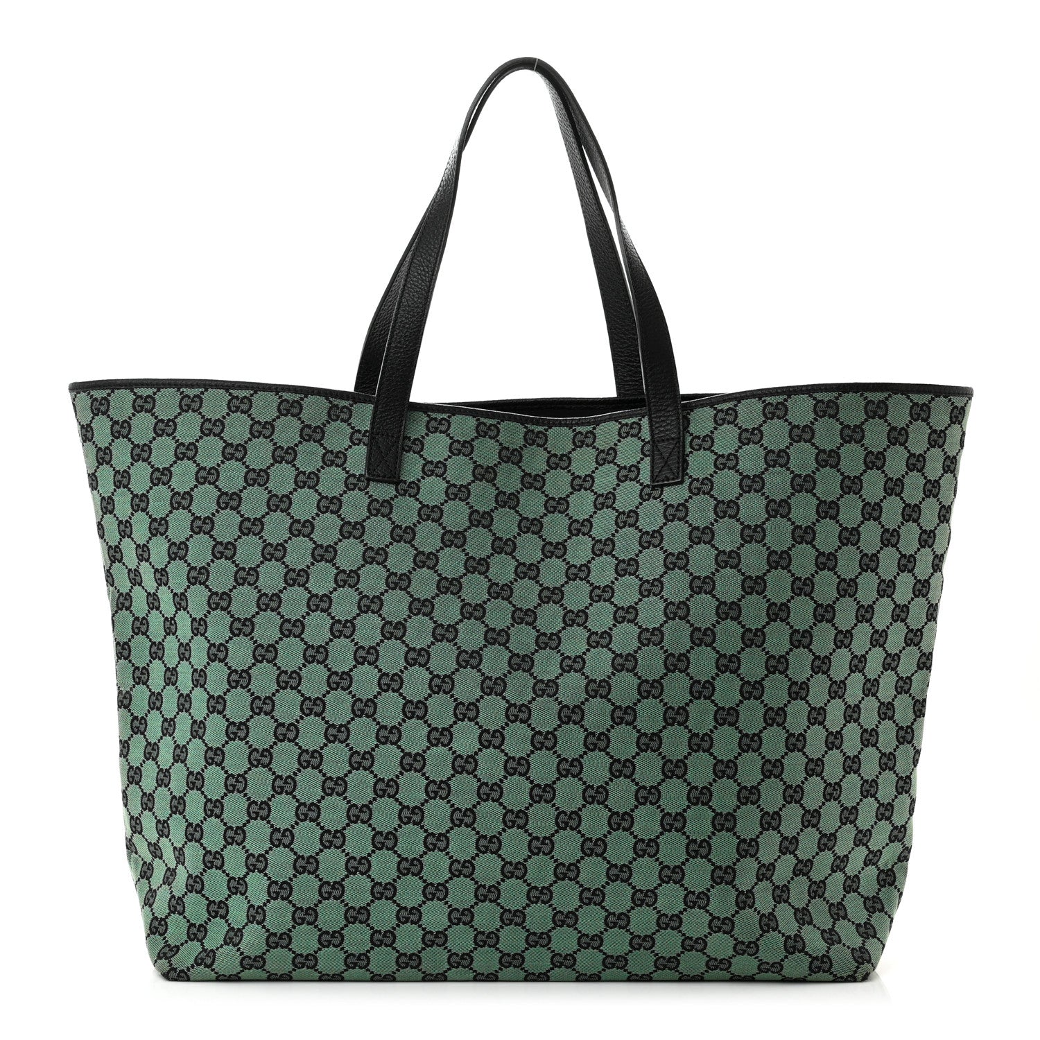 Gucci Metallic Monogram XL Shopper Tote Green 1 of 13