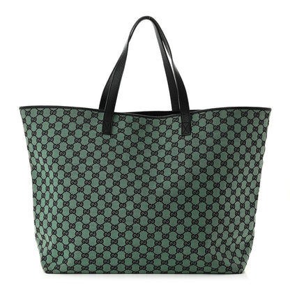 Gucci Metallic Monogram XL Shopper Tote Green 1 of 13