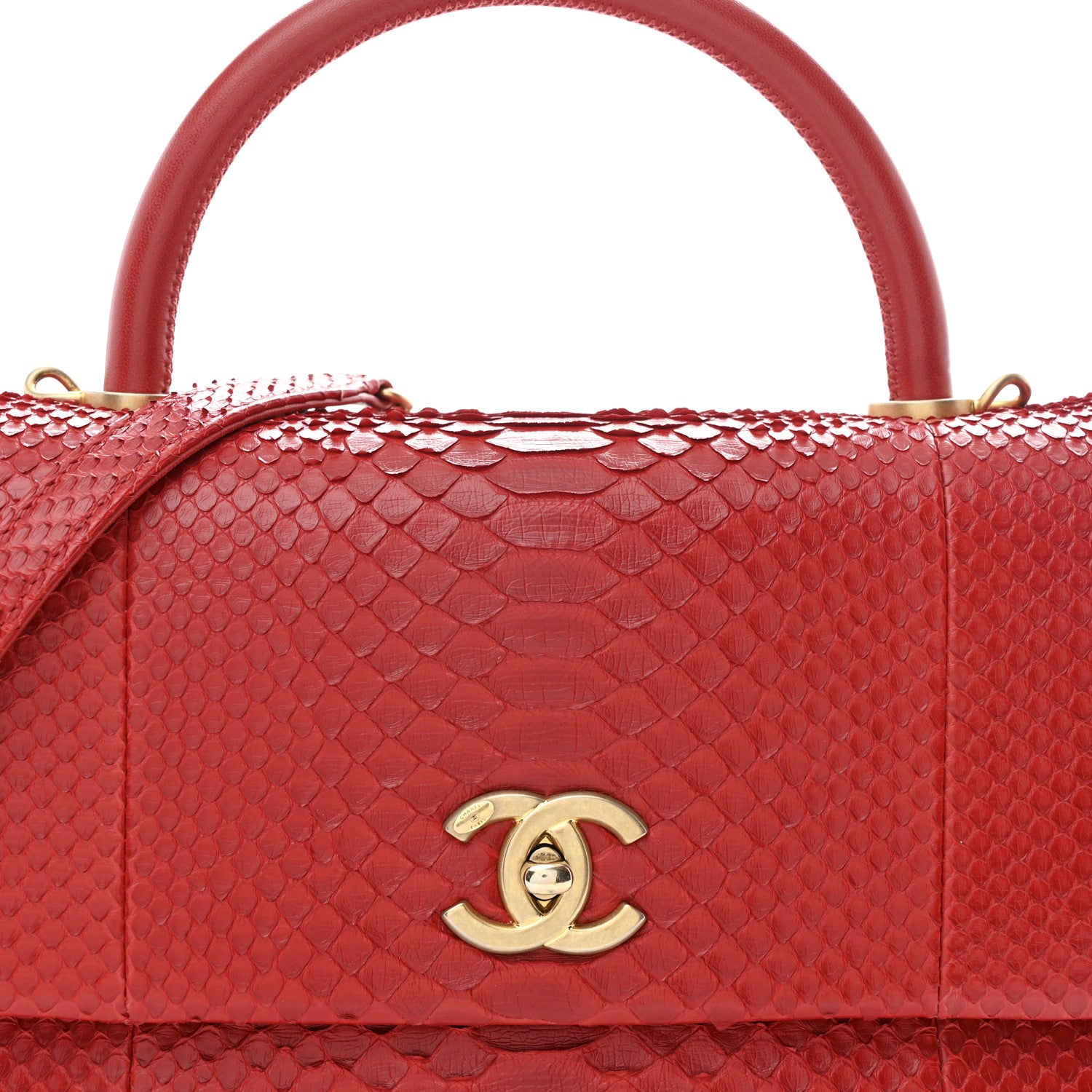 CHANEL♡入手困難ノベルティ♡VIP顧客用♡極美品♡シャネルメイクアップ♡ Chanel Snakeskin Small Coco Handle Flap Red 1822444 – FASHIONPHILE