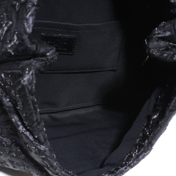 Lurex Quilted Monogram Altair Clutch Black