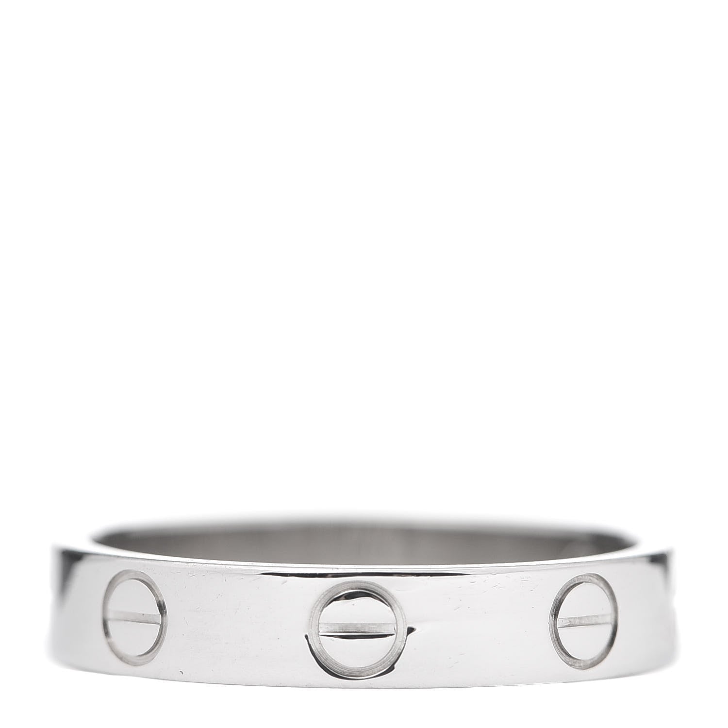 Cartier 18K White Gold 3.5mm LOVE Wedding Band Ring 52 6 3 of 5