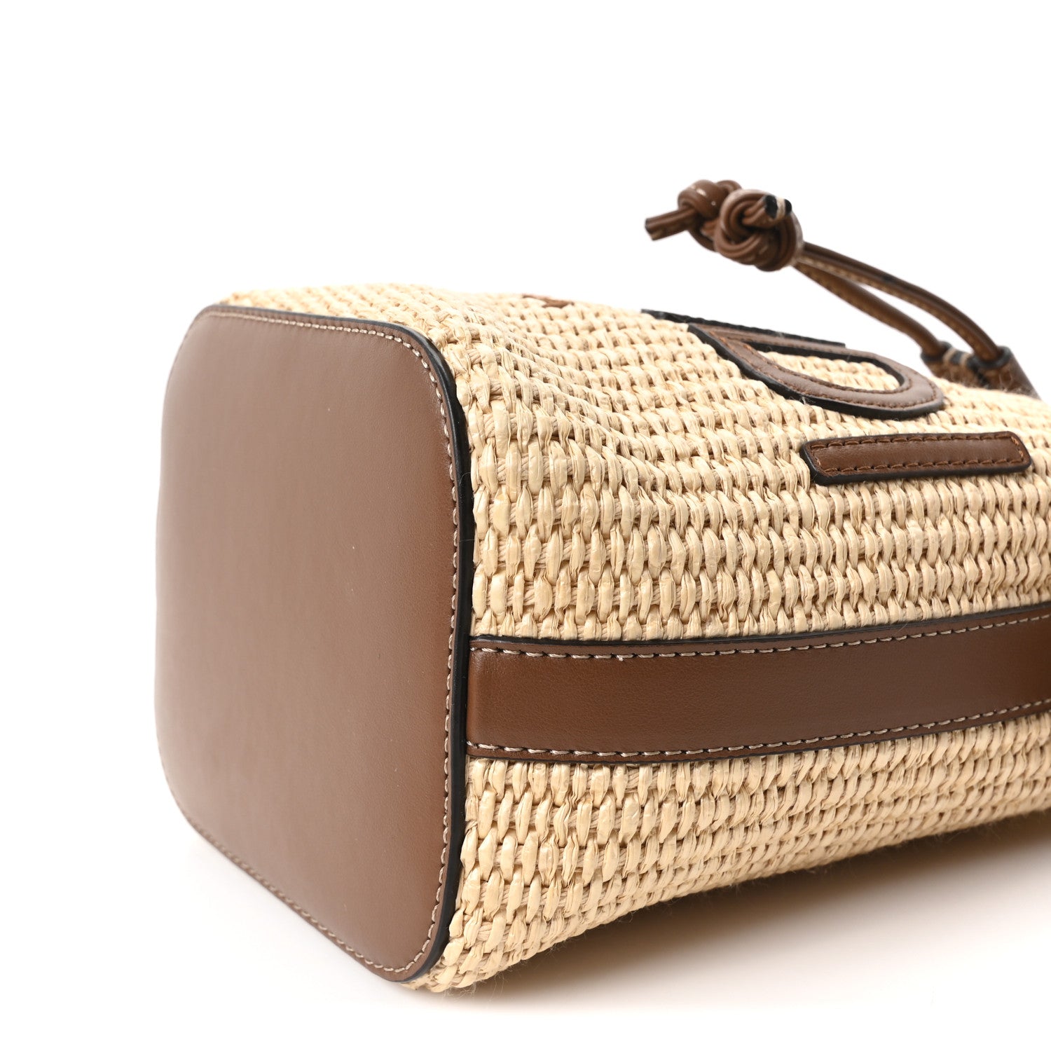 Fendi Straw F is Fendi Logo Crochet Mini Mon Tresor Bucket Bag Naturale Black 10 of 10