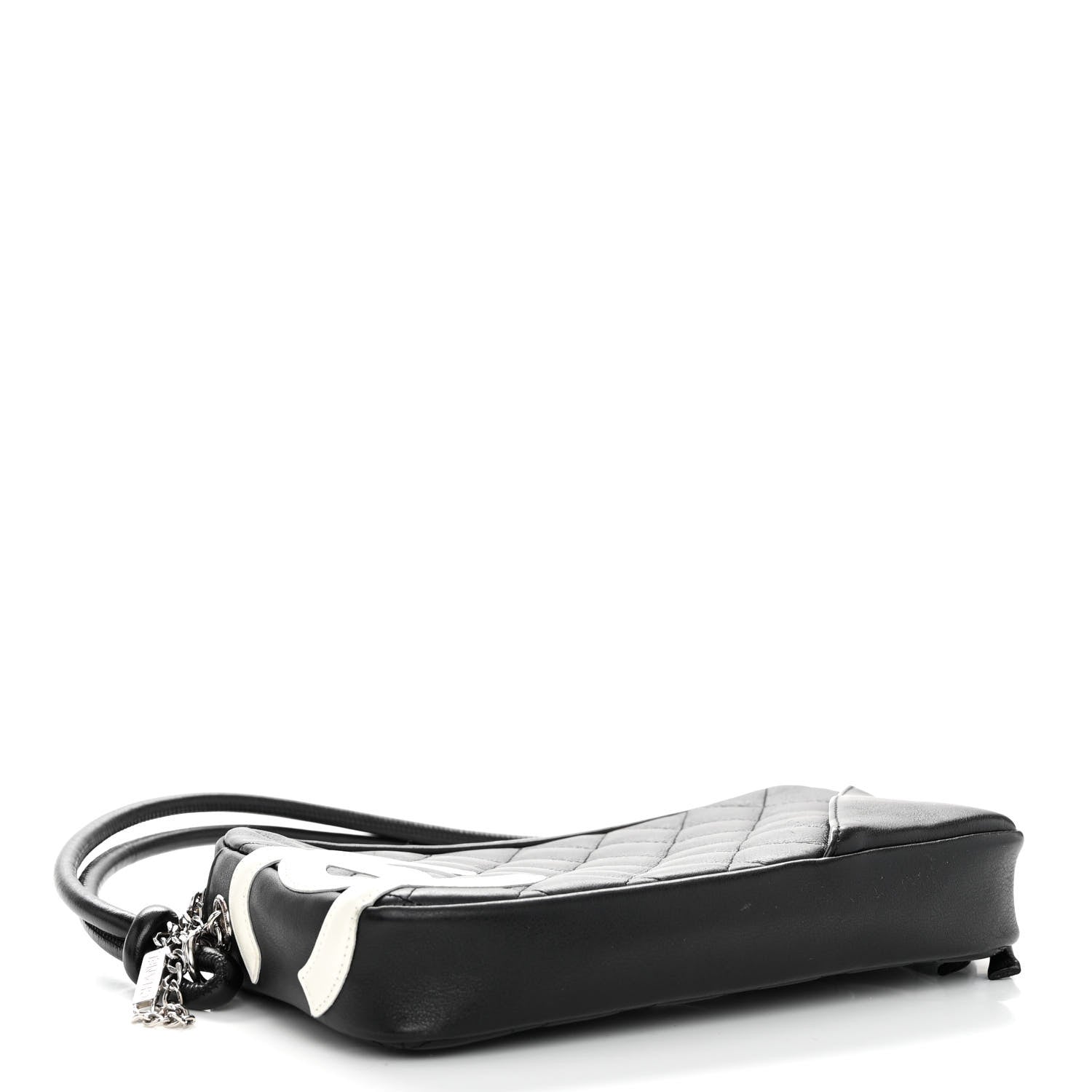 Chanel Calfskin Quilted Cambon Pochette Black White 4 of 9