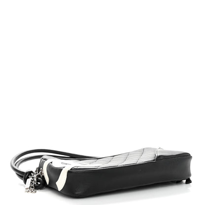 Chanel Calfskin Quilted Cambon Pochette Black White 4 of 9