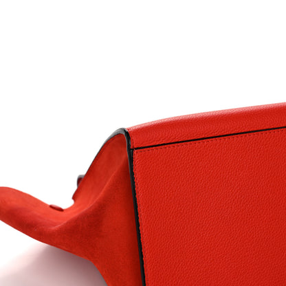 Celine Drummed Calfskin Suede Medium Trapeze Vermillion 9 of 17