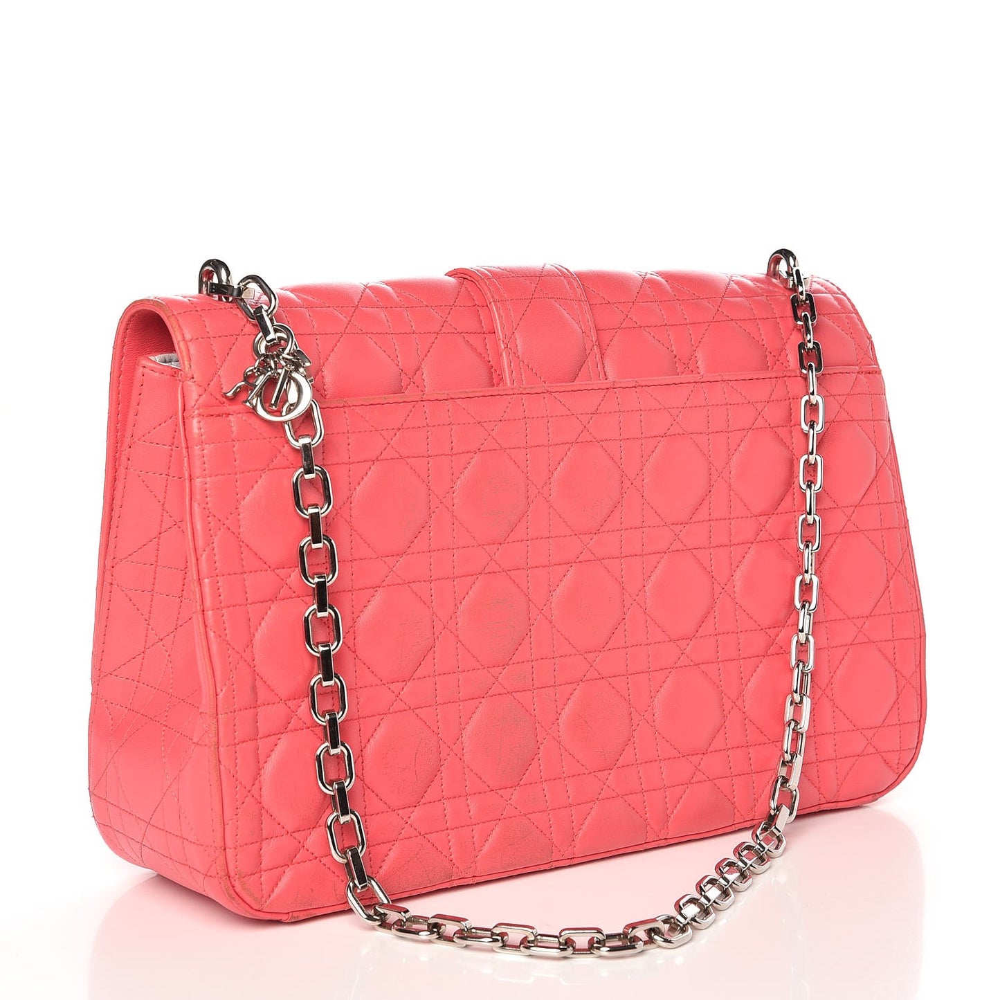 Lambskin Cannage Large Miss Dior Flap Coral