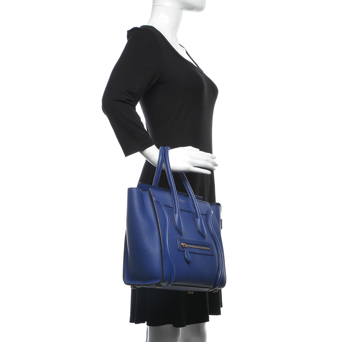 Drummed Calfskin Micro Luggage Indigo