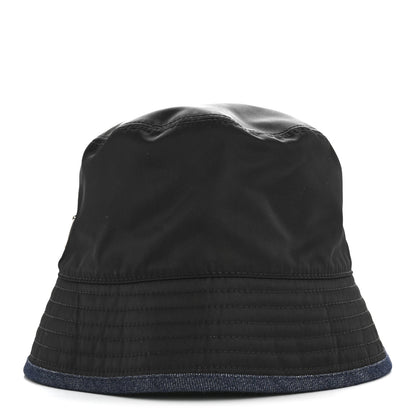 Prada Denim Re-Nylon Reversible M Bucket Hat Blue Black 6 of 12