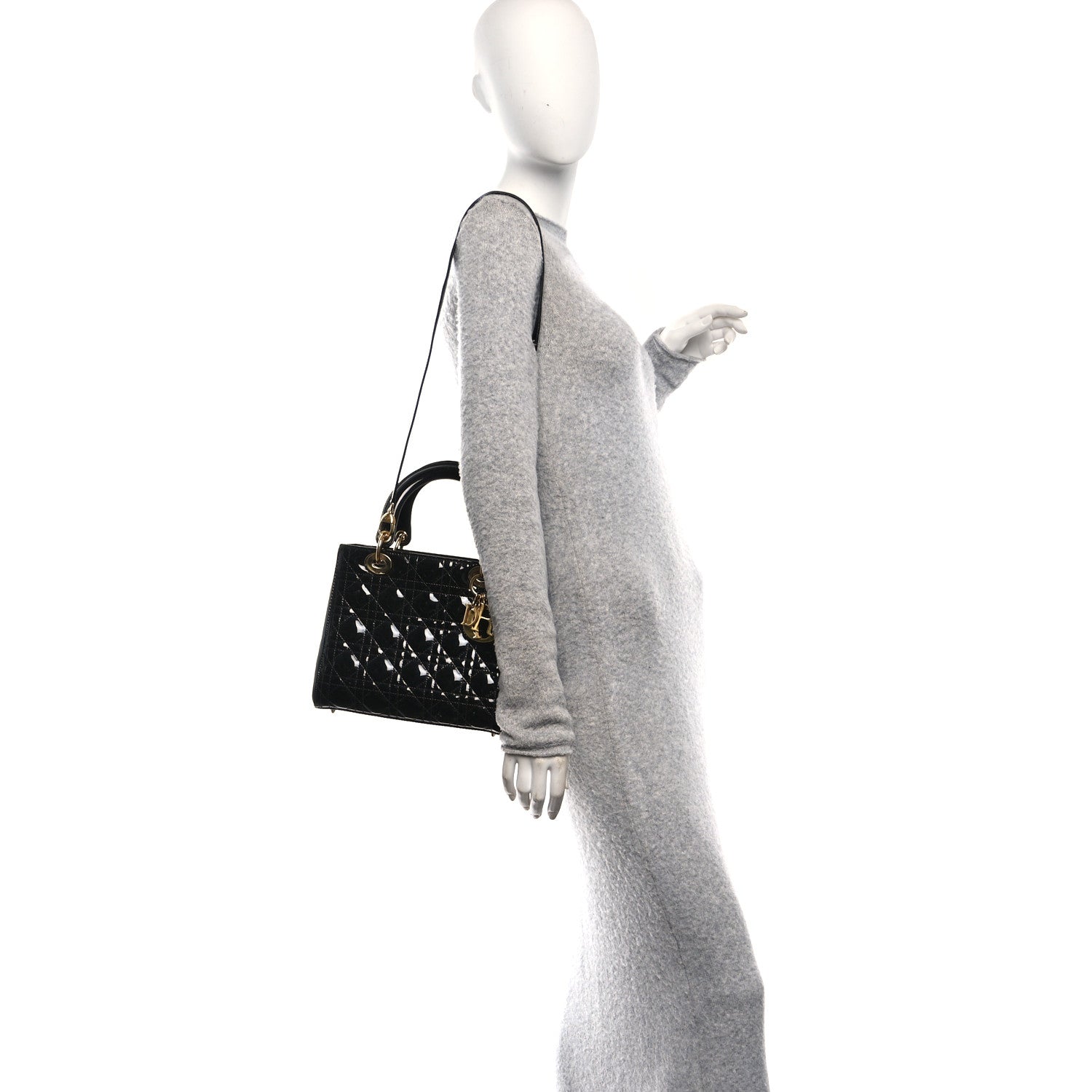 Christian Dior Patent Cannage Medium Lady Dior Black 2 of 10