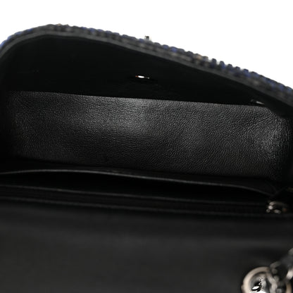Chanel Sequin Mini Rectangular Single Flap Black Silver 5 of 13