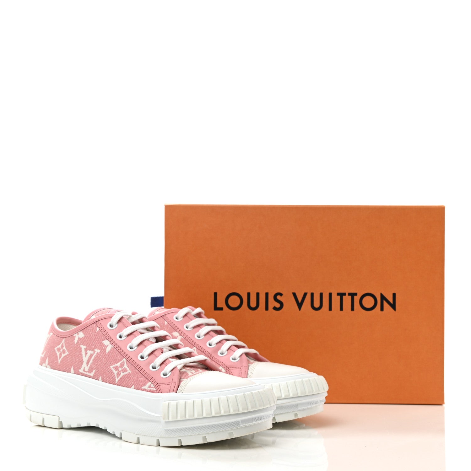 Louis Vuitton Denim Monogram Squad Sneakers 36 Pink 10 of 10