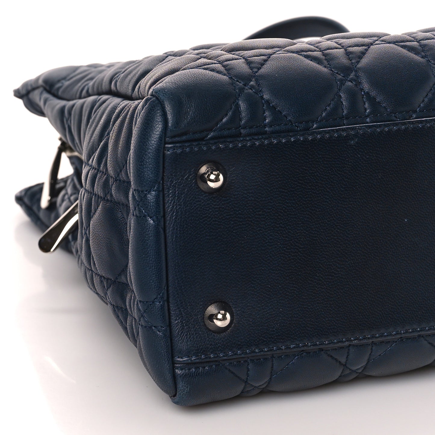 Lambskin Cannage Large Dior Soft Shopping Tote Navy