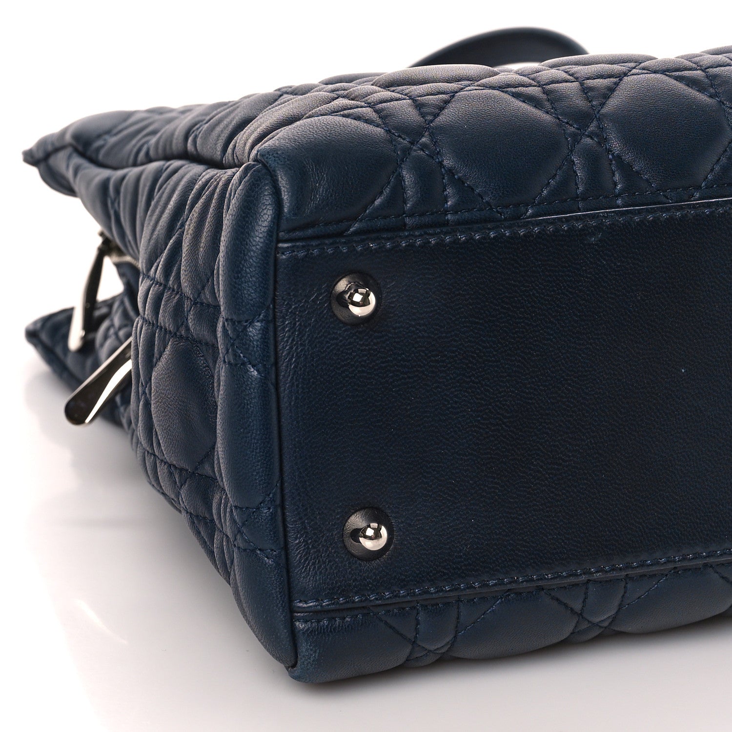 Christian Dior Lambskin Cannage Large Dior Soft Shopping Tote Navy 7 of 9