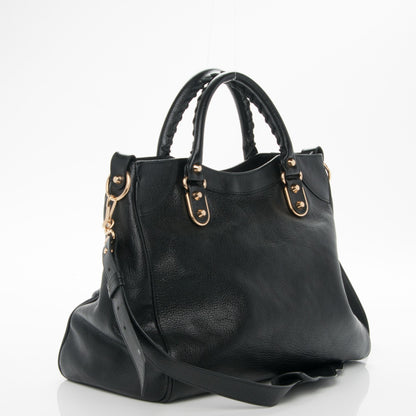 Balenciaga Chevre Gold Metallic Edge Hardware Velo Black 3 of 7