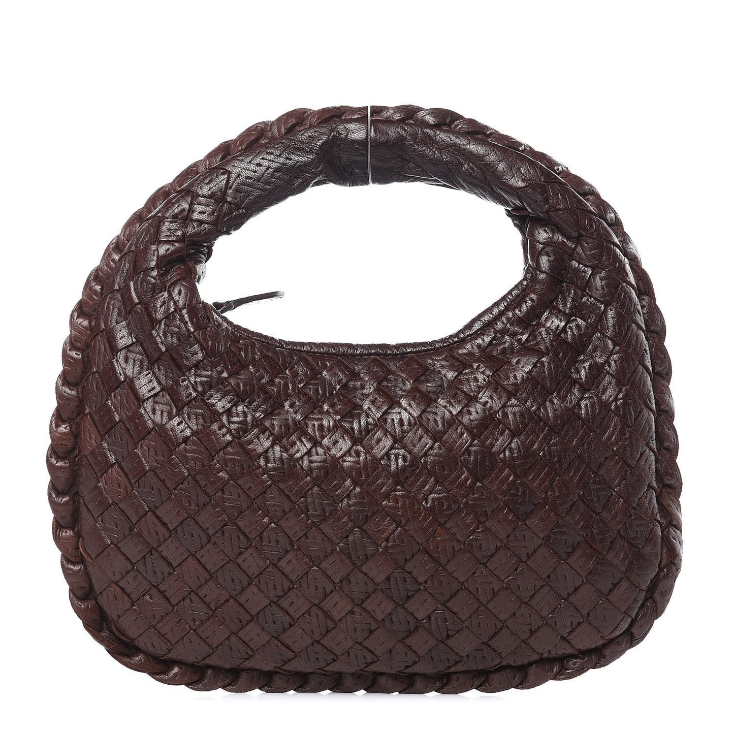 Nappa Intrecciato Mini Veneta Hobo Ebano