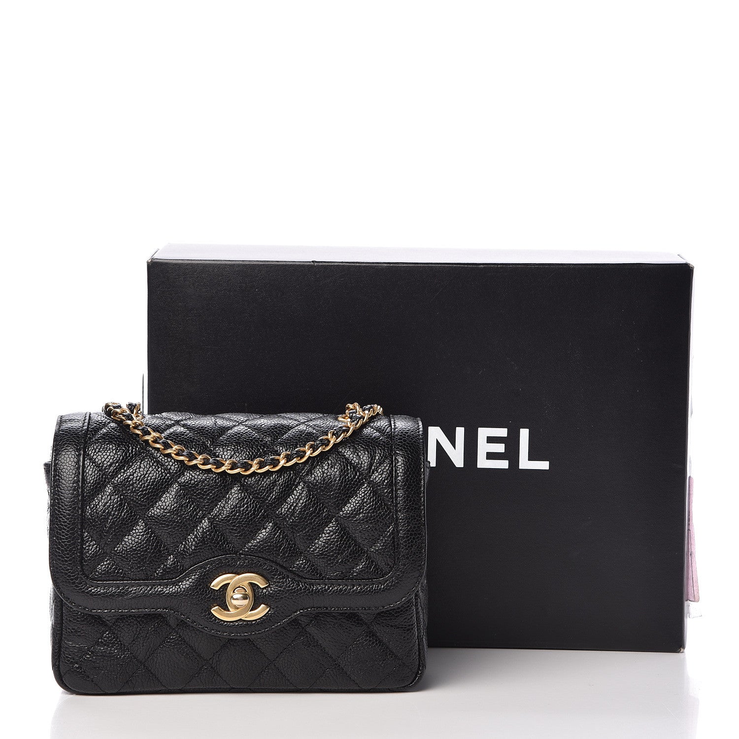 Chanel Crumpled Grained Calfskin Quilted Mini Two Tone Flap Black 11 of 11