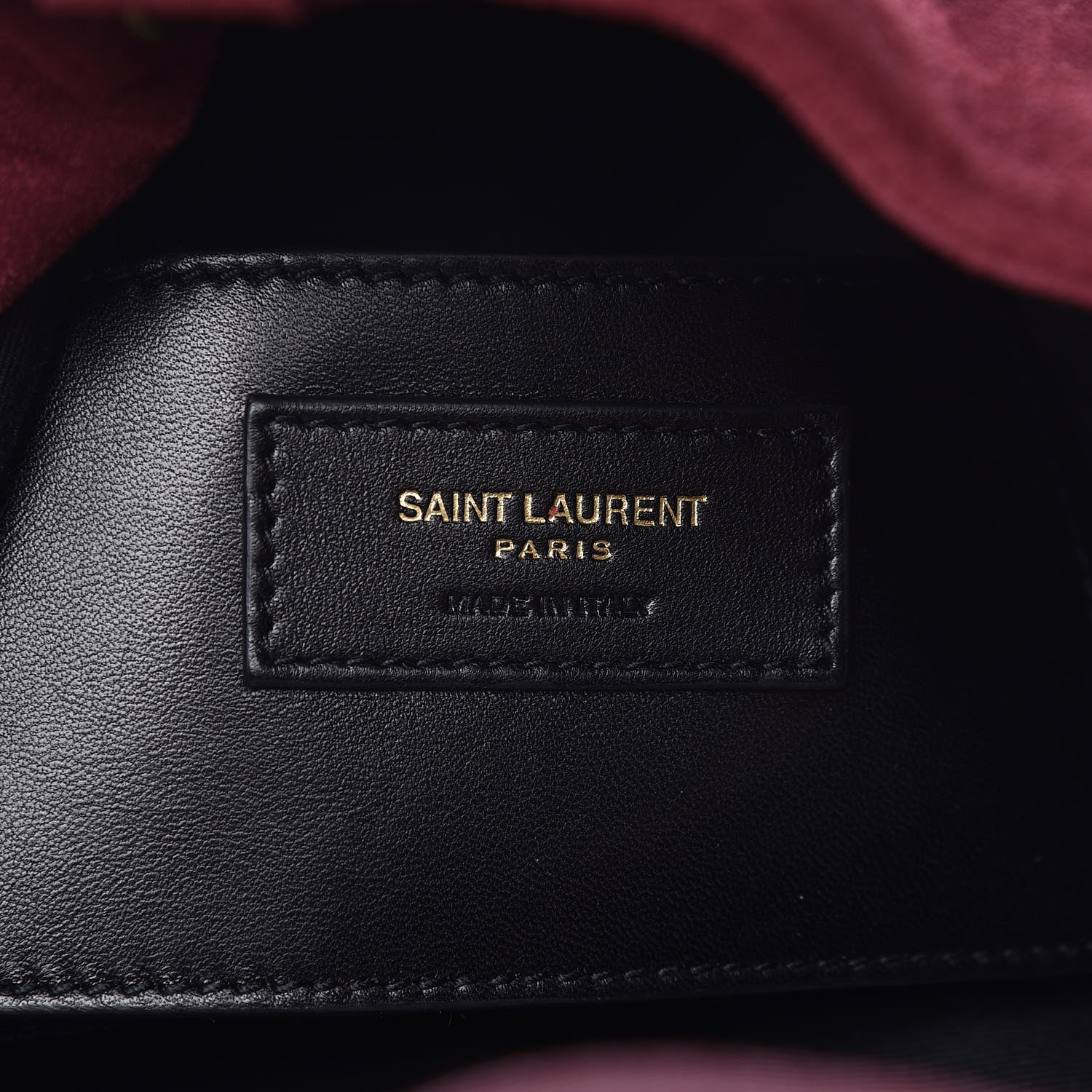Saint Laurent Suede Small Y Studs Bucket Bag Burgundy 6 of 9