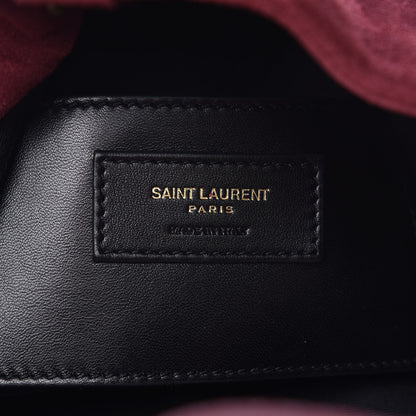 Saint Laurent Suede Small Y Studs Bucket Bag Burgundy 6 of 9