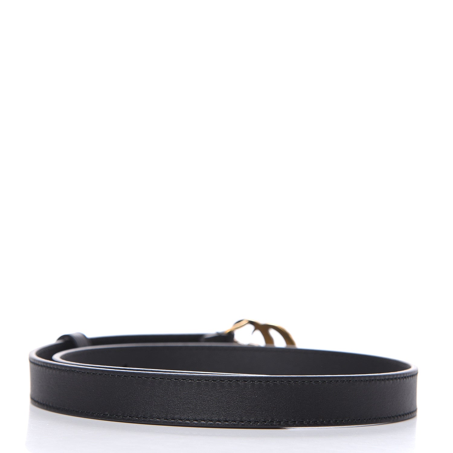 Gucci Calfskin Pearl Double G 20mm Belt 65 26 Black Cream 3 of 6
