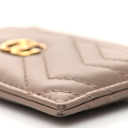 Gucci Calfskin Matelasse GG Marmont Card Holder Porcelain Rose 8 of 12